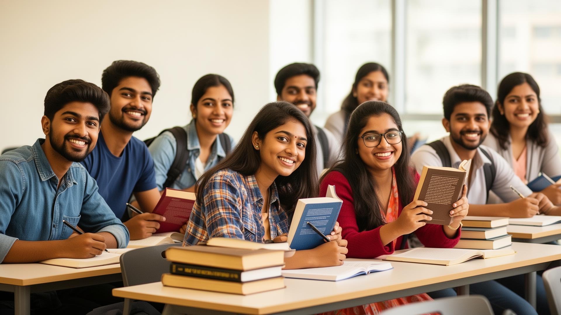 Gujarat students studying together